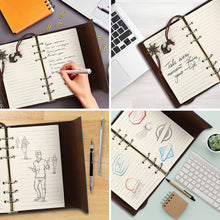 將圖片載入圖庫檢視器 Cuaderno de diario de escritura en piel sintética A6 - EOOUT