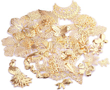 Cargar imagen en el visor de la galería, Conectores de filigrana de oro de 3.53 oz - Dorado