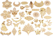 Cargar imagen en el visor de la galería, Conectores de filigrana de oro de 3.53 oz - Dorado