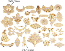 Cargar imagen en el visor de la galería, Conectores de filigrana de oro de 3.53 oz - Dorado