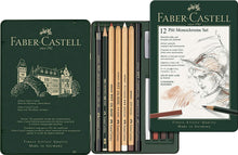Cargar imagen en el visor de la galería, Faber Castell - PITT Monochrome Sets, 12-Piece Tin Set