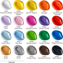 Cargar imagen en el visor de la galería, ARTEZA - Pintura acrílica artesanal, juego de 20 colores