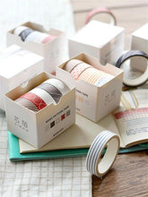 Cargar imagen en el visor de la galería, 5 rolls Simple Striped Pattern Tape