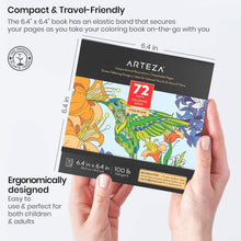 Cargar imagen en el visor de la galería, Arteza - Libro para colorear, ilustraciones de animales, contornos negros, 72 hojas