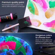 Cargar imagen en el visor de la galería, Fabric Paint, Vibrant Colors, 2oz Bottles - Set of 14