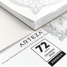 Load image into Gallery viewer, Arteza Coloring Book, Mandala Illustrations, Gray Outlines, 72 Sheets