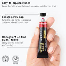 將圖片載入圖庫檢視器 Arteza - Pintura de artista de gouache metálico, tubos de 12 ml - Juego de 36