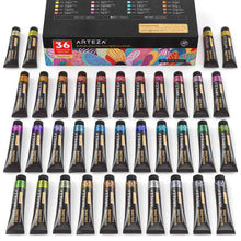 將圖片載入圖庫檢視器 Arteza - Pintura de artista de gouache metálico, tubos de 12 ml - Juego de 36