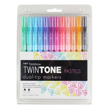Cargar imagen en el visor de la galería, Tombow - Juego de 12 rotuladores Twintone - Pastel