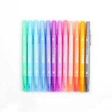 Cargar imagen en el visor de la galería, Tombow - Juego de 12 rotuladores Twintone - Pastel