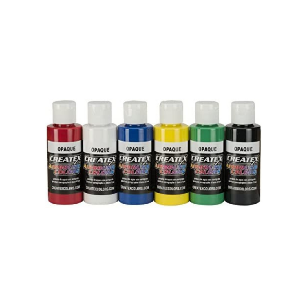 Createx Colors 2 oz Opaque Airbrush Paint Set, 2 Ounce primary6pack