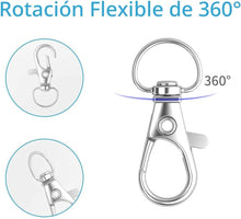 將圖片載入圖庫檢視器 HXSEMAYIG 100 piezas de ganchos para llavero con llaveros plateado
