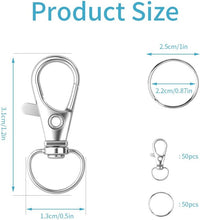 Charger l'image dans la galerie, 100 ganchos para llavero con llaveros plateado

