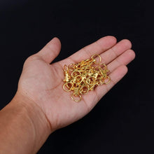 Carregar imagem no visualizador da galeria, HXSEMAYIG 100 piezas de ganchos para llavero con llaveros dorado
