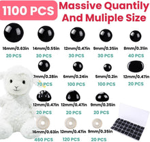 將圖片載入圖庫檢視器 YUJUN 1100 piezas de nariz de ojos de seguridad para ganchillo muñeca artesanal, animales de peluche, muñecos amigurumi
