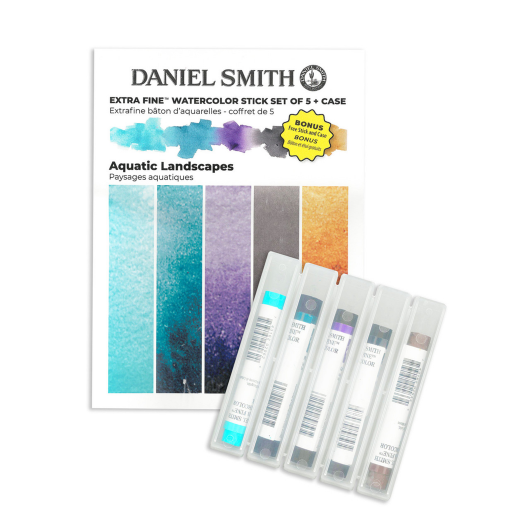 Extra-Fine Watercolor Stick Sets, 5-Color Aquatic Landscapes Set