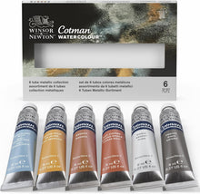 Lade das Bild in den Galerie-Viewer, Winsor &amp; Newton Cotman Watercolour Metallic Collection 6 Tubes Set
