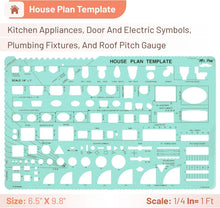 Cargar imagen en el visor de la galería, Mr. Pen - Plantillas para plano de casa, paquete de 3, para diseño interior y muebles
