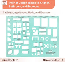 Cargar imagen en el visor de la galería, Mr. Pen - Plantillas para plano de casa, paquete de 3, para diseño interior y muebles
