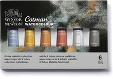 Lade das Bild in den Galerie-Viewer, Winsor &amp; Newton Cotman Watercolour Metallic Collection 6 Tubes Set
