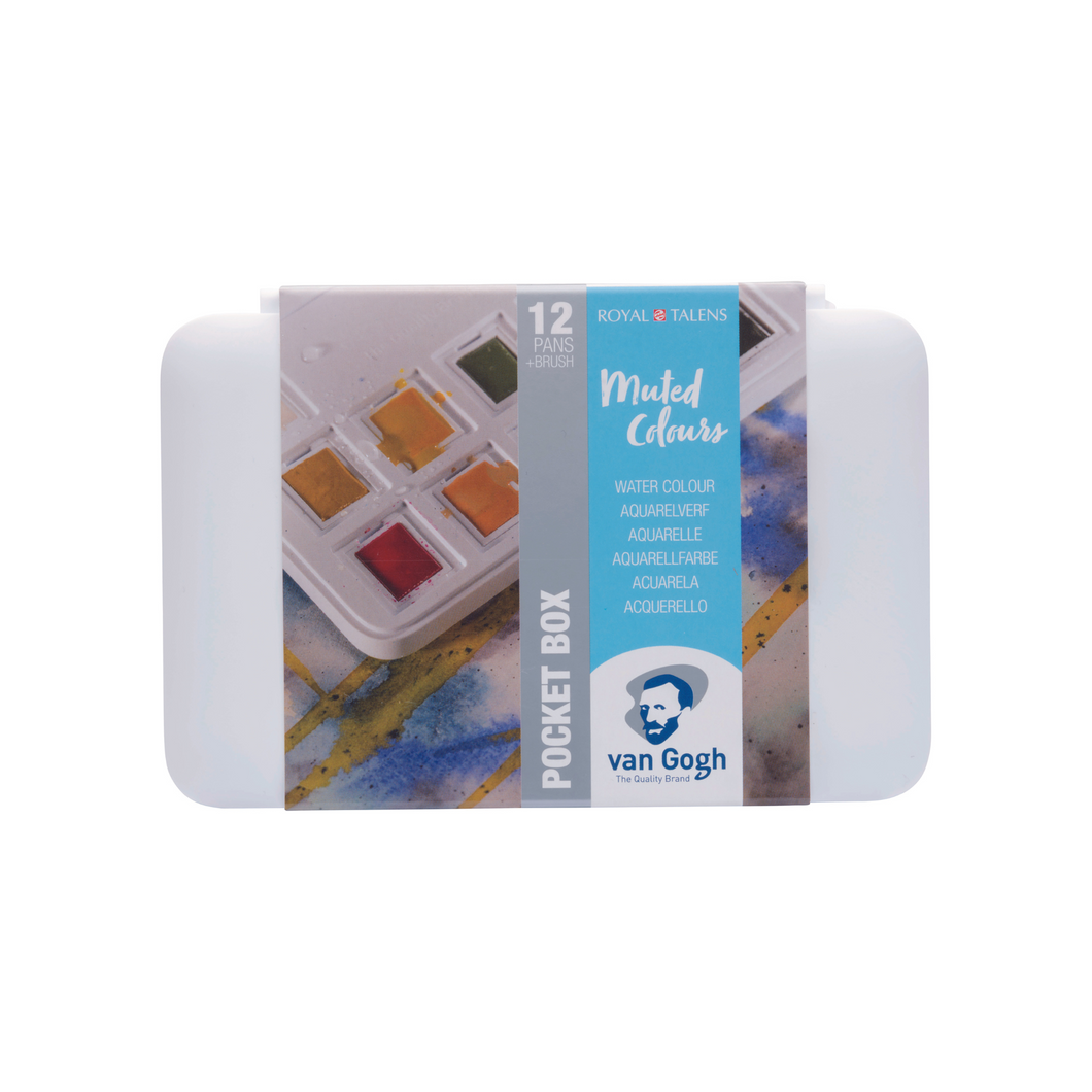 Van Gogh Watercolor Pocket Box Sets, 12-Pan Muted Colors Set