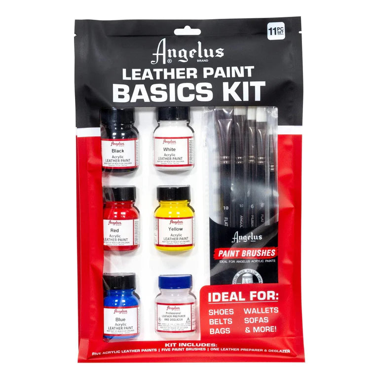 Acrylic Leather Paint 1 oz. Kits, 11-Piece Basics Kit