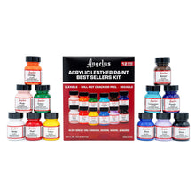 Lade das Bild in den Galerie-Viewer, Acrylic Leather Paint 1 oz. Kits, 12-Color Best Sellers Kit
