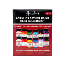 Carregar imagem no visualizador da galeria, Acrylic Leather Paint 1 oz. Kits, 12-Color Best Sellers Kit
