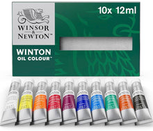將圖片載入圖庫檢視器 Winsor &amp; Newton Winton Juego de pintura al óleo para principiantes, 10 tubos de 12 ml
