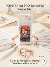 Load image into Gallery viewer, Marcadores de alcohol 12 tonos piel Pointer ARTPRO
