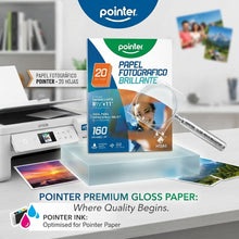Load image into Gallery viewer, Papel fotográfico brillante, 20 hojas Pointer
