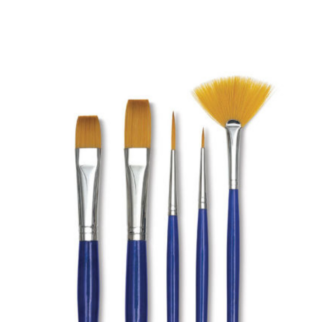 Blick Scholastic Golden Taklon Brush Set - Set of 5