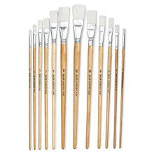Cargar imagen en el visor de la galería, Blick Essentials Value Brush Set - Flat Brushes, White Nylon, Set of 12
