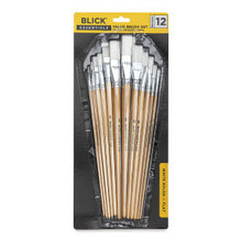 Cargar imagen en el visor de la galería, Blick Essentials Value Brush Set - Flat Brushes, White Nylon, Set of 12
