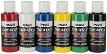Cargar imagen en el visor de la galería, Createx Colors 2 oz Opaque Airbrush Paint Set, 2 Ounce primary6pack
