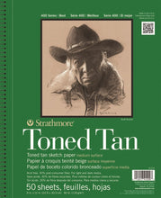 Cargar imagen en el visor de la galería, Strathmore  Tan Drawing 400 Series Toned Sketch Pad 9 x 12 in
