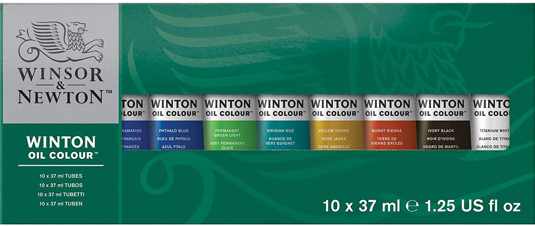 Winsor & Newton Winton Juego de pintura al óleo para principiantes, diez tubos de 37 ml