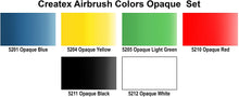 Cargar imagen en el visor de la galería, Createx Colors 2 oz Opaque Airbrush Paint Set, 2 Ounce primary6pack
