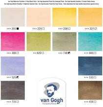 Charger l&#39;image dans la galerie, Van Gogh Watercolor Pocket Box Sets, 12-Pan Muted Colors Set
