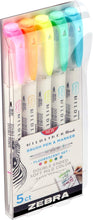 Cargar imagen en el visor de la galería, Zebra Mildliner - Brush Pens Fluorescent 5/pack
