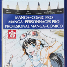 Cargar imagen en el visor de la galería, Pigma Manga-Comic Pro Sketching &amp; Inking Sets, 6-Piece Set
