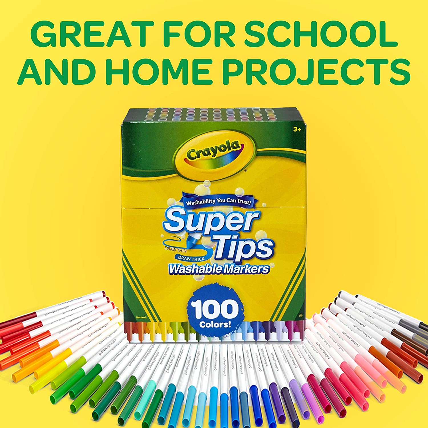 Crayola Super Tips 100-Count Assorted Color Washable Markers