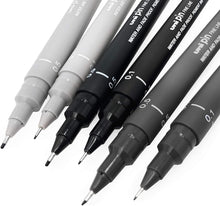 Cargar imagen en el visor de la galería, uni Pin Fineliner Sets, 6-Pen Set - Gray &amp; Black
