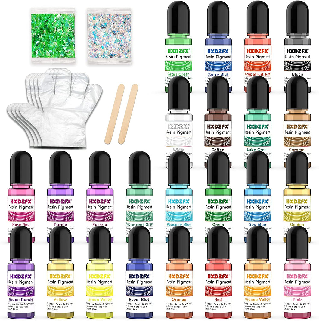 Pigmento de resina epoxi 24 colores (10 ml cada uno)