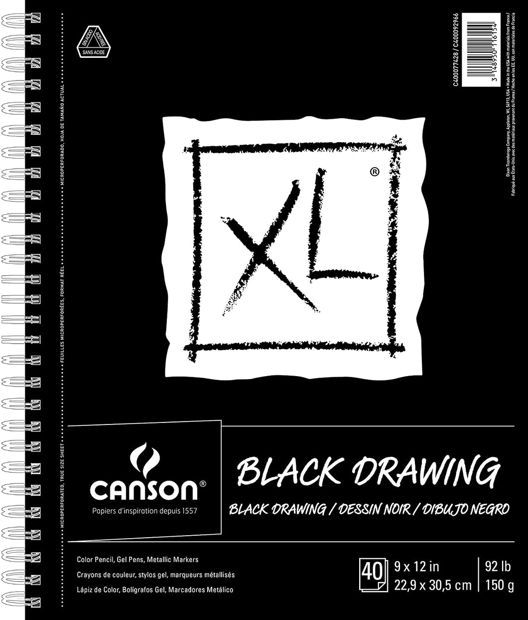 Canson® XL® Black Drawing Pad 9x12in