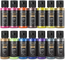 Load image into Gallery viewer, Arteza - Permanent fabric paint 14 metallic colors 
