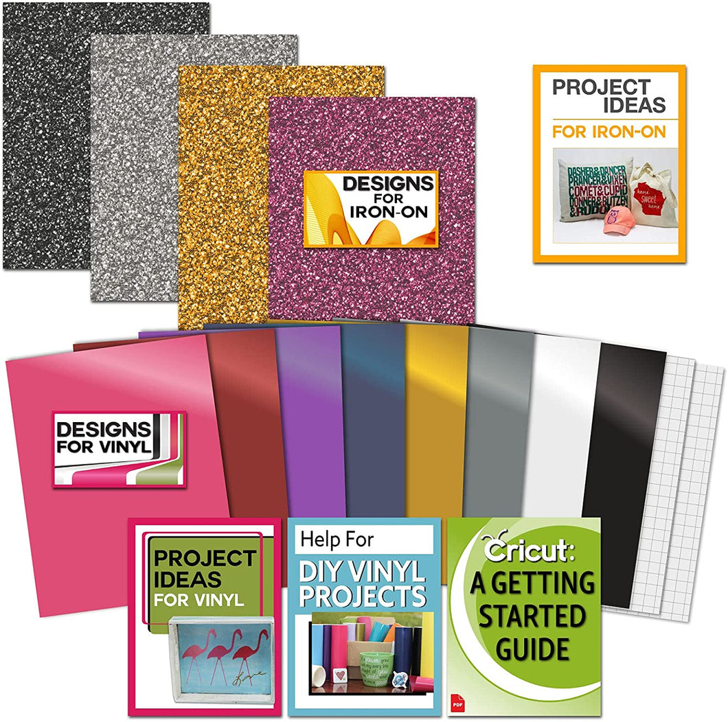 Cricut Tools Bundle - Beginner Cricut Guide, Vinyl Pack, Basic Tools & Cricut Explore Fine Point Pens