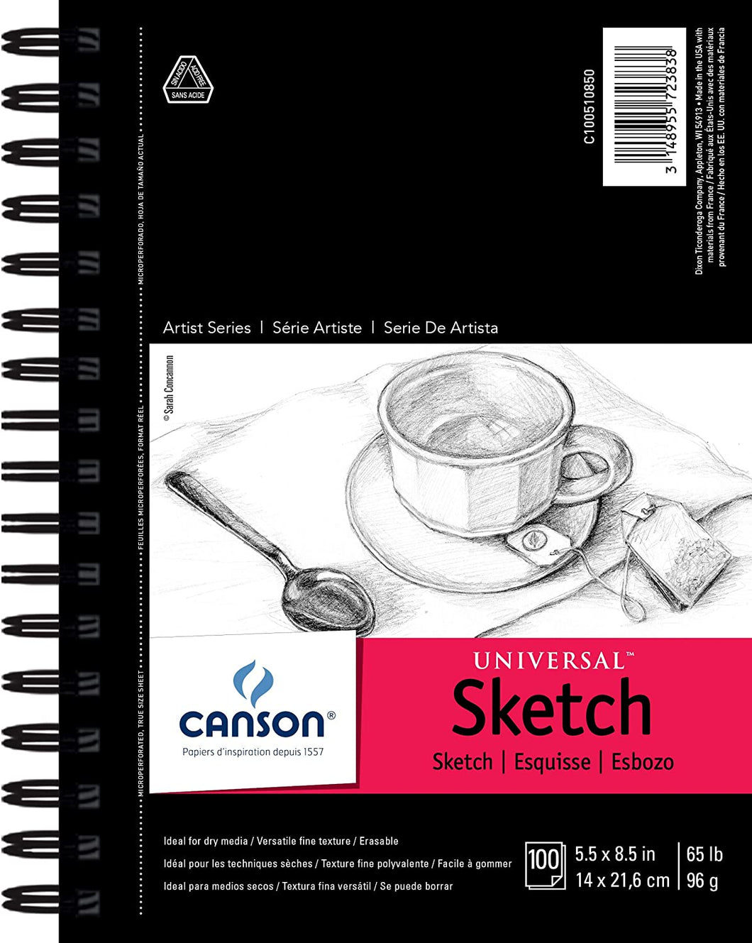 Canson - Universal Heavy-Weight Sketch Pads, Side-Spiral, 5.5