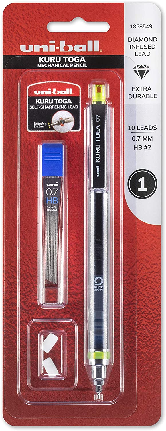uni-ball KURU TOGA Mechanical Pencil Sets, .7mm Mechanical Pencil, Refills & Erasers