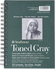 Cargar imagen en el visor de la galería, Strathmore  Gray Drawing 400 Series Toned Sketch Pad 9 x 12 in
